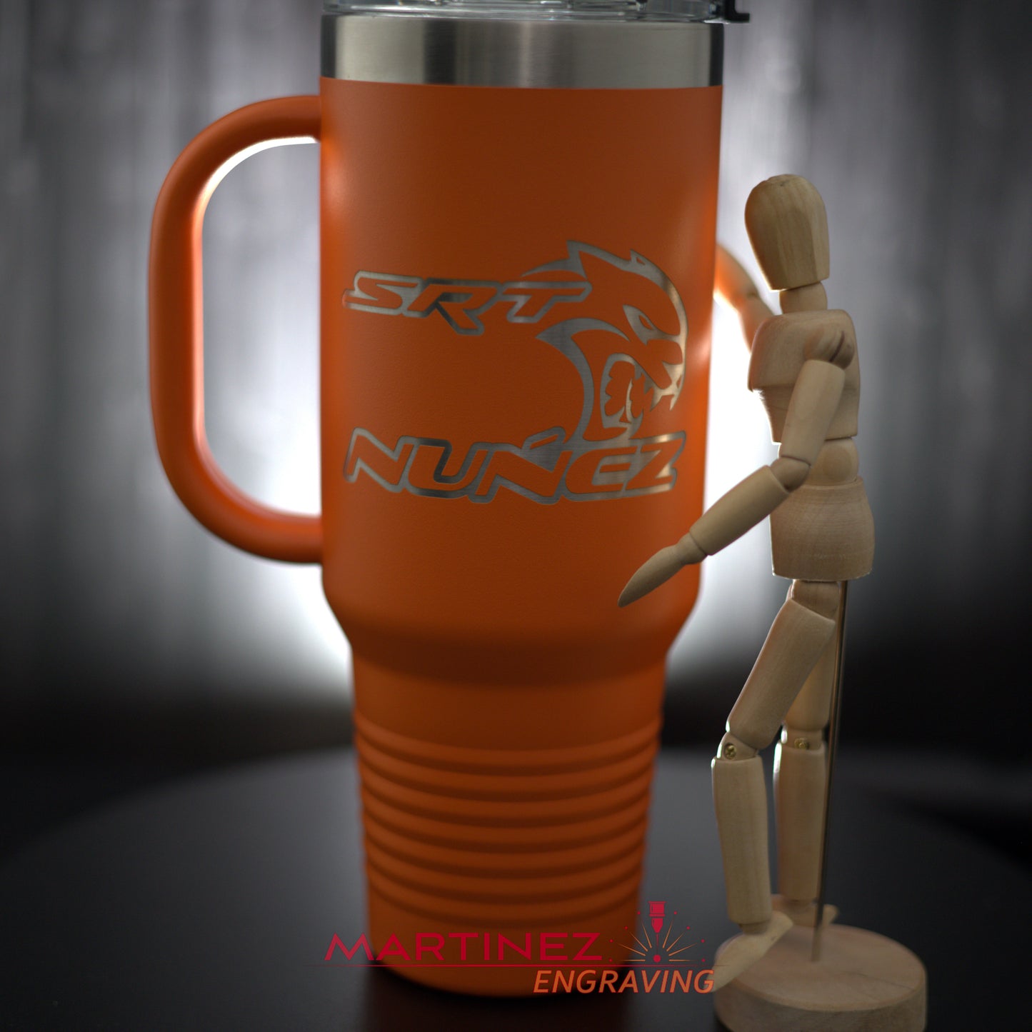 Custom Engraved 40 oz Travel Mug with Straw