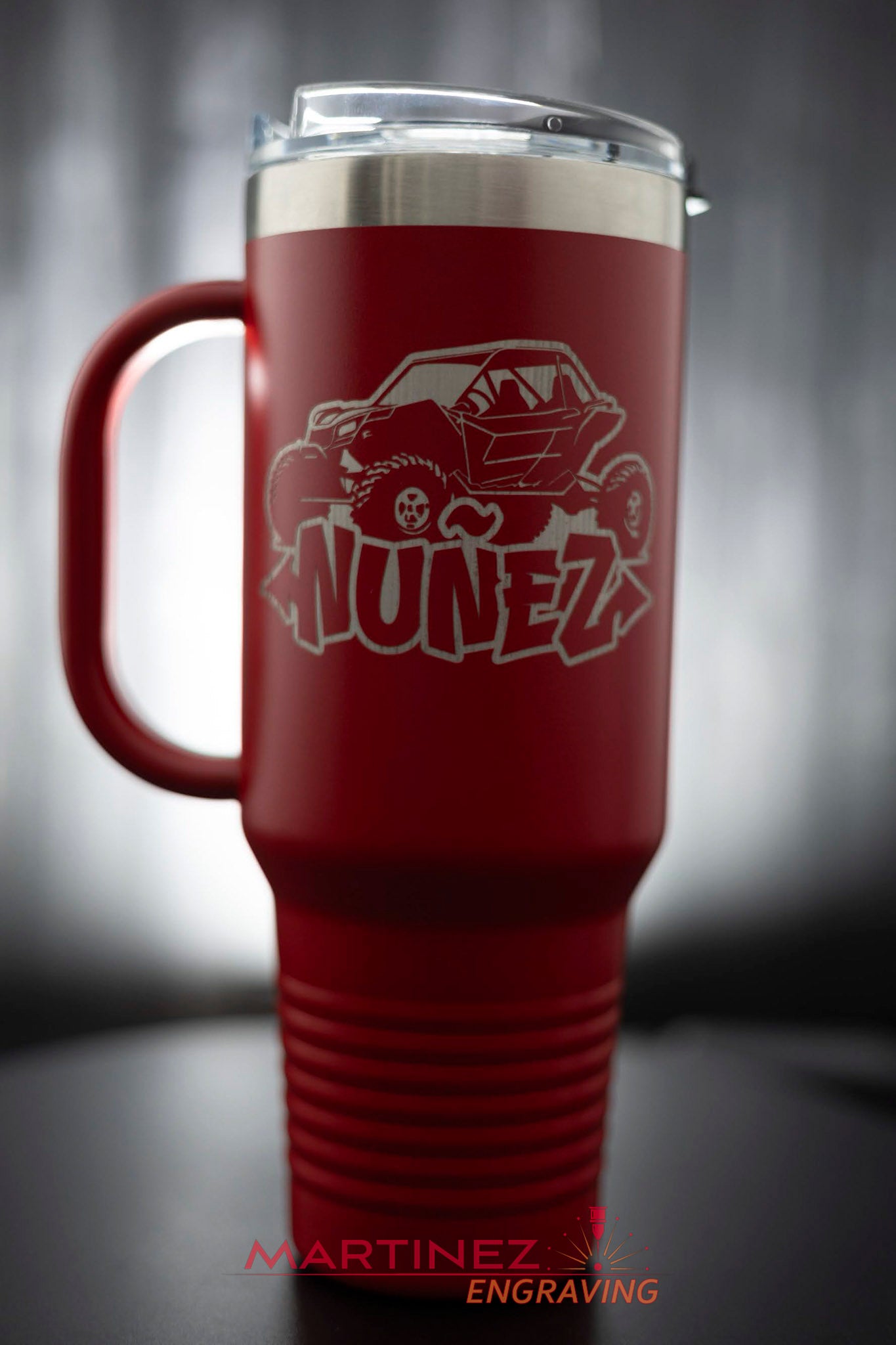 Custom Engraved 40 oz Travel Mug with Straw