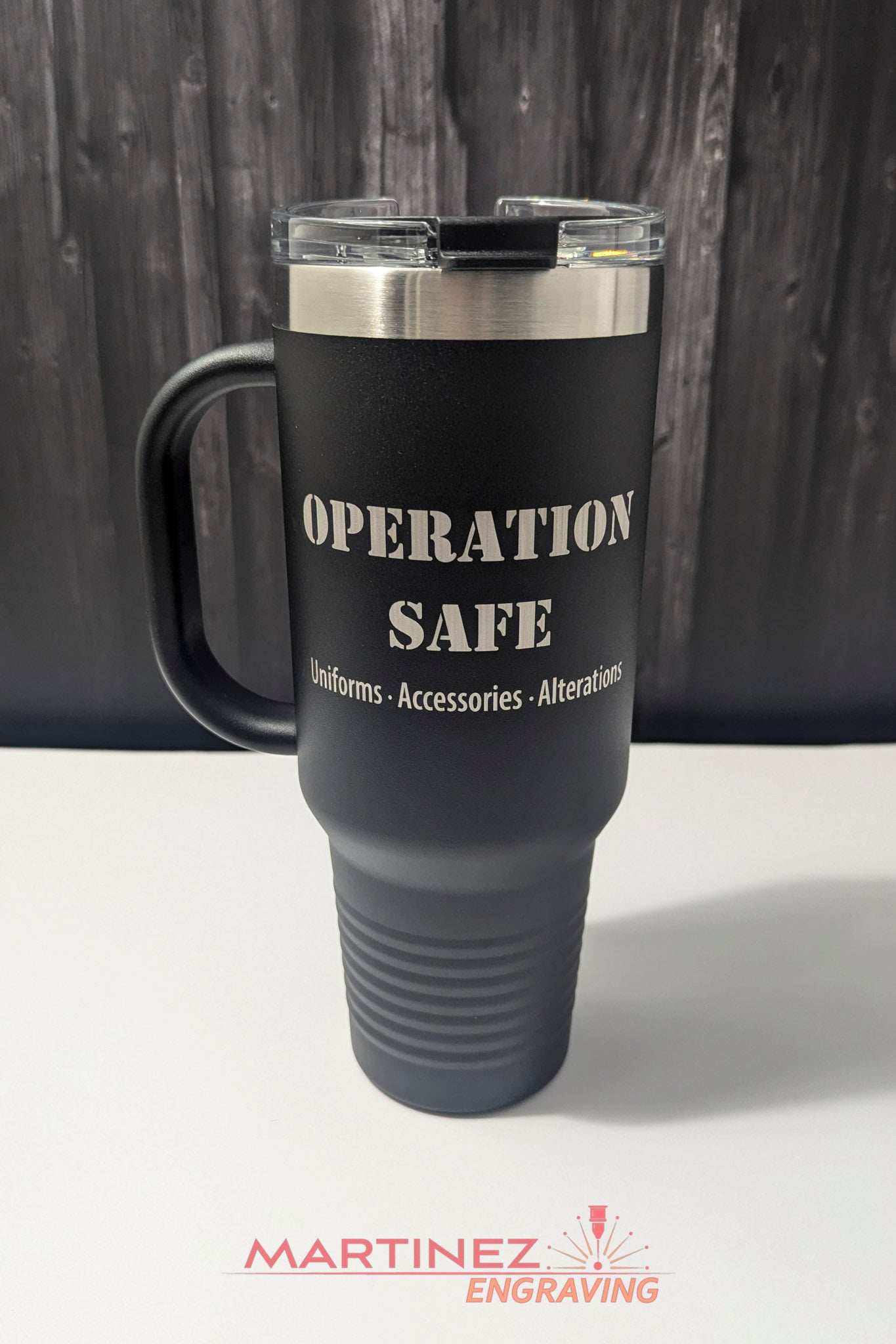 Custom Engraved 40 oz Travel Mug with Straw