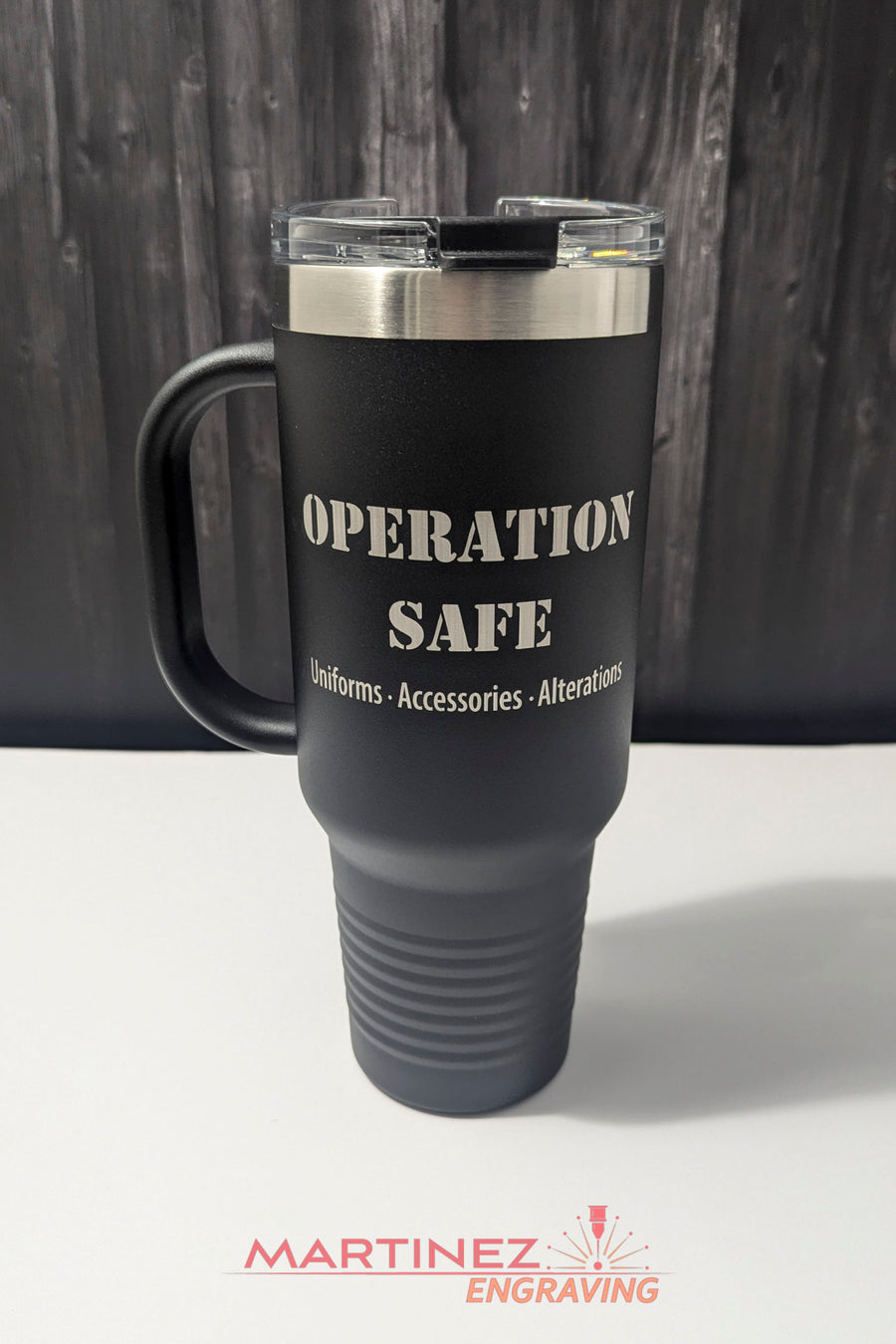 Custom Engraved 40 oz Travel Mug with Straw