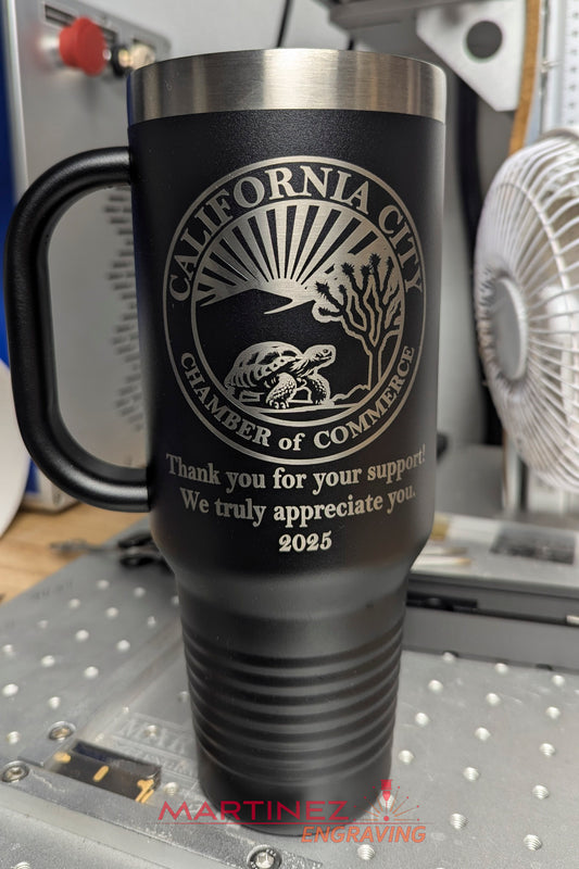 Custom Engraved 40 oz Travel Mug with Straw