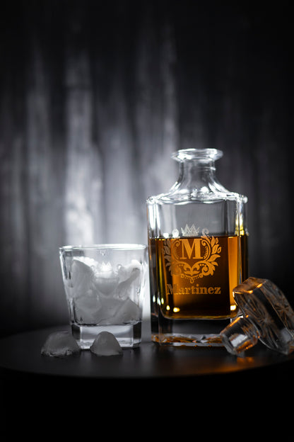 Personalized Square Glass Decanter Set