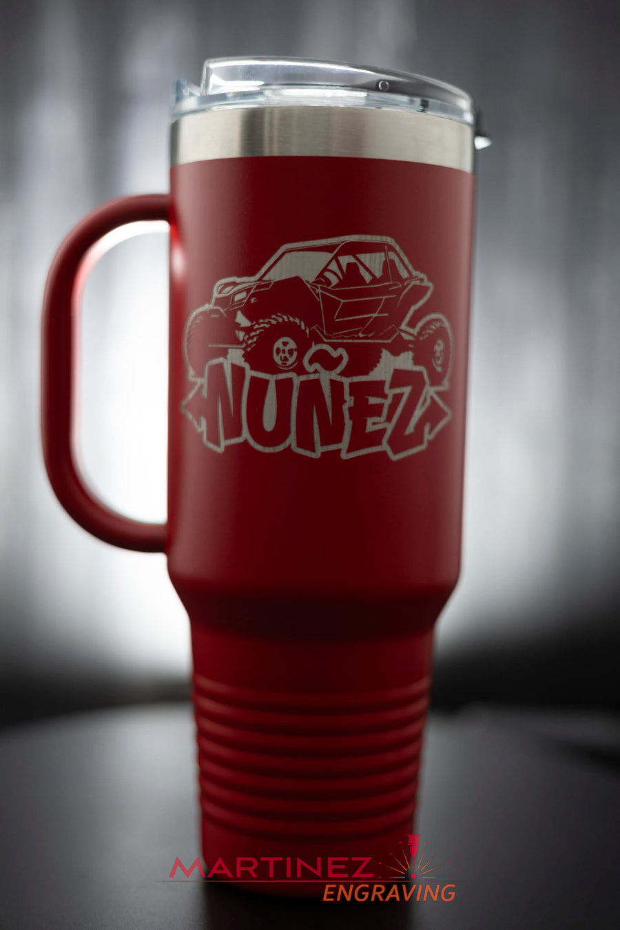 Custom Engraved 40 oz Travel Mug with Straw