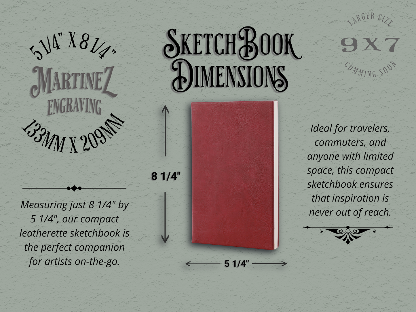 Personalized engraved sketchbook